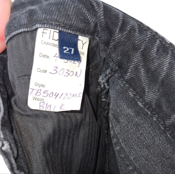Fidelity Black Wide Leg Jeans, Size 27, High Rise, NWOT (Sample) - Picture 2 of 4